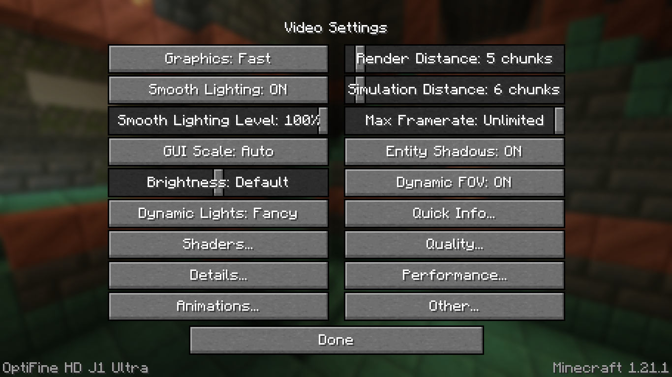 Minecraft Settings